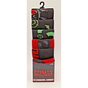 Batman Casual Crew Socks Bioworld 6 Pk Sz 8-12